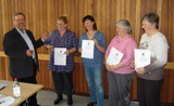 Heinz Kaldi, Eva Biederer, Beate Weißbarth, Anna Haas und Elfriede Seiler