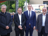 v. l. n. r. Diakon Carsten Wriedt, Jürgen Harich - stellvertretender Bundesvorsitzender der Landsmannschaft der Donauschwaben, Oberbürgermeister Maximillian Friedrich, Heinz Kaldi - erster Vorsitzender des Ortsverbandes Backnang der Landsmannschaft der Donauschwaben